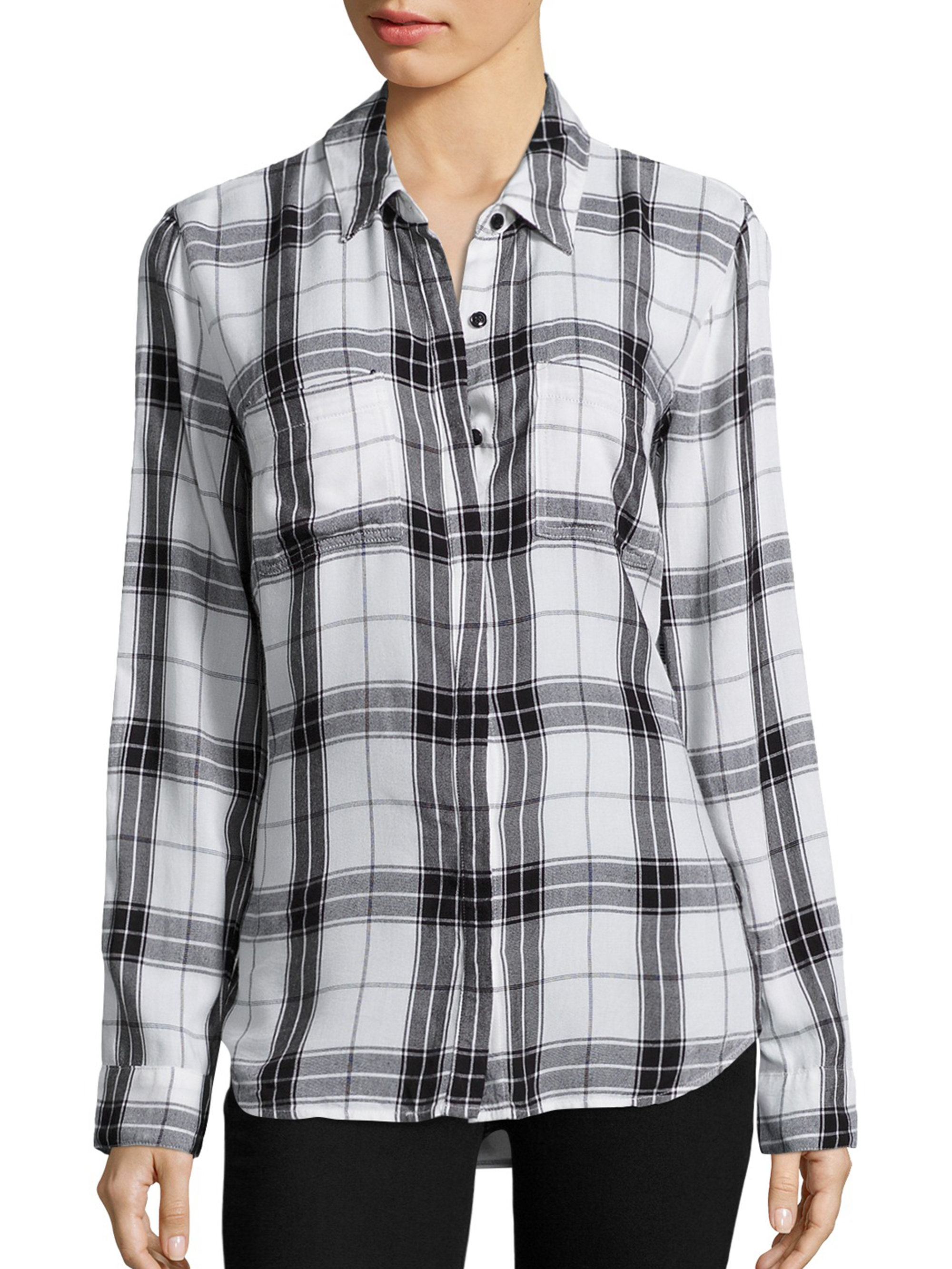 women's rayon plaid shirt